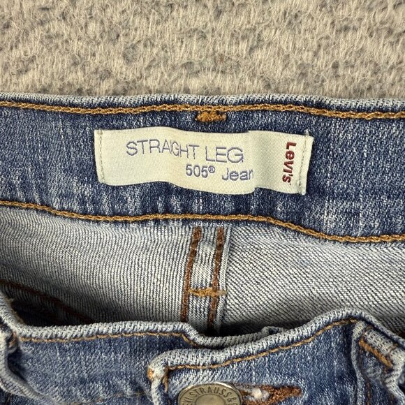 Levis Jeans Womens Size 4M Straight Leg 505 Blue Mid Rise Stretch Denim Pants - Picture 4 of 8
